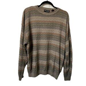 Vintage Belissimo Sweater Mens L Striped Grandpa 90s Knit Pullover